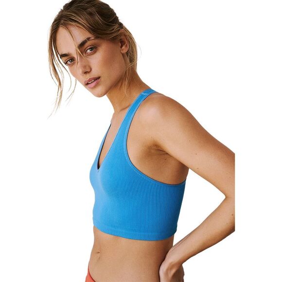 FREE PEOPLE MOVEMENT Women’s Bright Blue Ribbed Free Throw Crop Tank Size XS - Picture 3 of 10